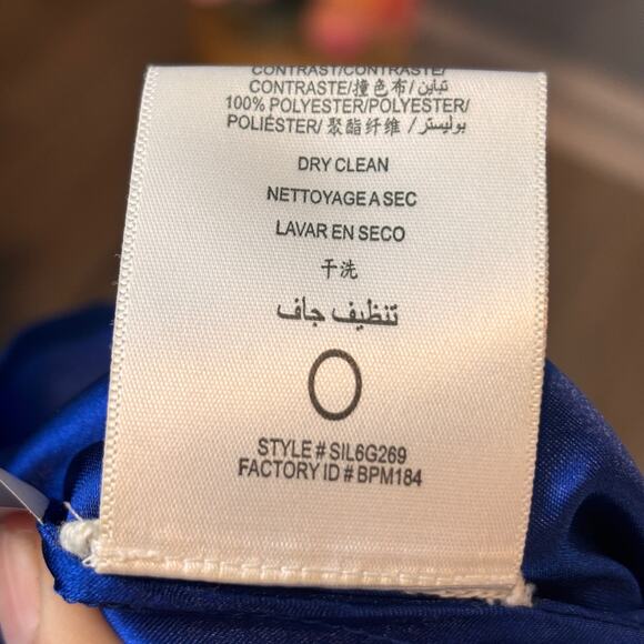 BCBG Maxazria Short Formal Party Dress Size 0 Blue Sapphire Ruffle Chiffon - Picture 6 of 8